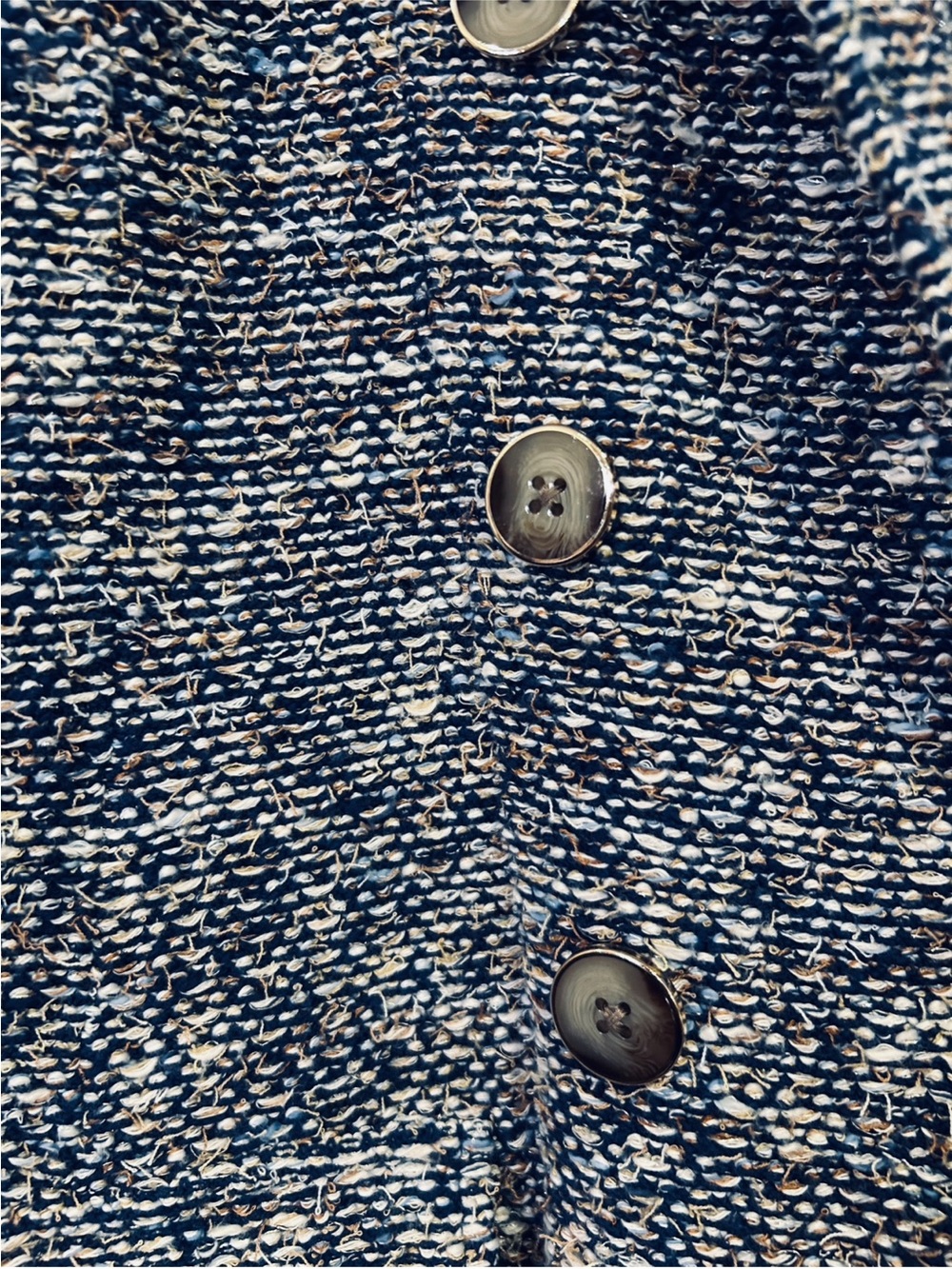 Chico’s Tweed Double-Breasted Blazer Blue XL - Picture 6 of 9